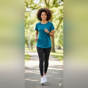 Tek Gear Workout Gear Women's Short Sleeve Shirt Size L Teal Color (EUC)